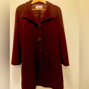 Vintage Marshall Fields Deep Wine Angora Blend Coat